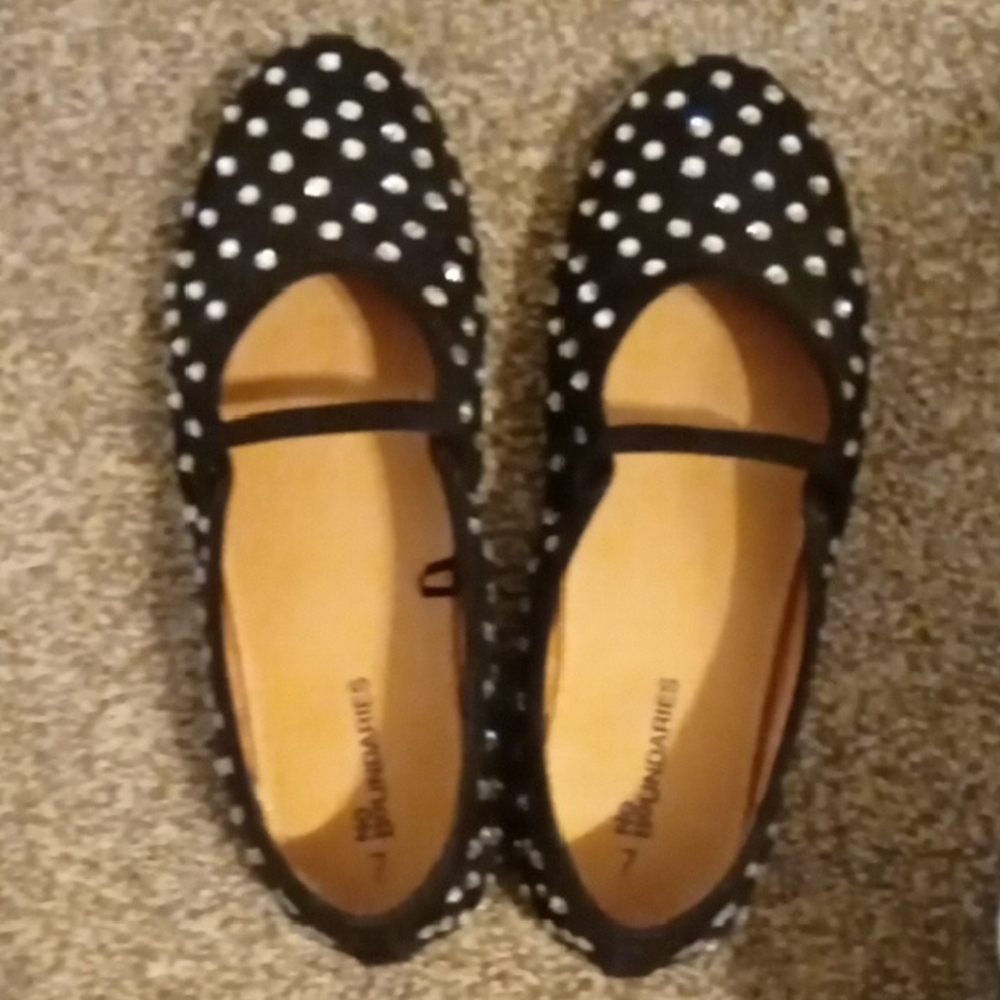 No Boundaries Black and White Polka Dot Flats